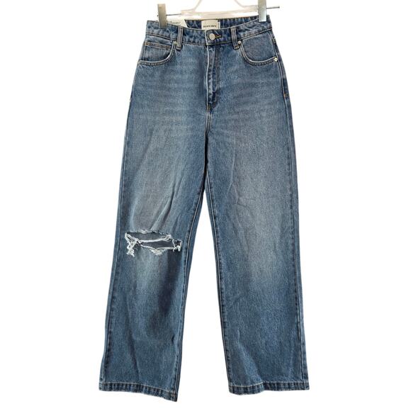 Abrand Jeans Womens 27 NEW High & Wide Alexis Rip Organic Cotton Vintage Blue - Picture 3 of 15